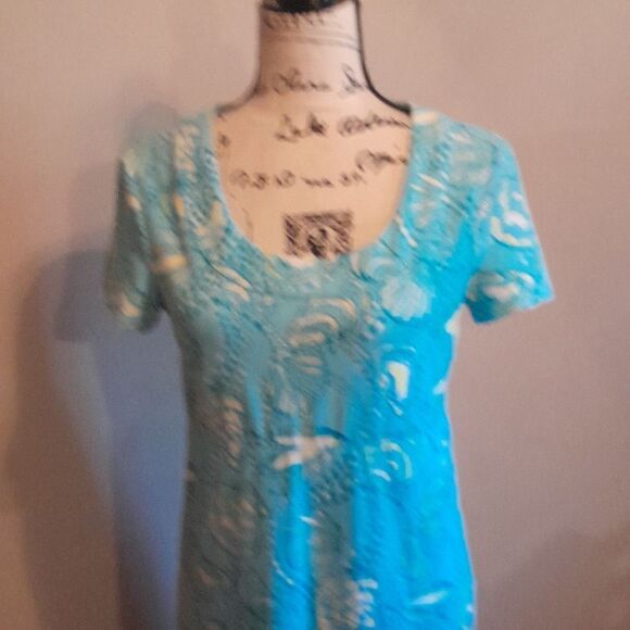 LILY PULITZER BLUE SEASHELL CLAM DRESS SMALL - Picture 2 of 6